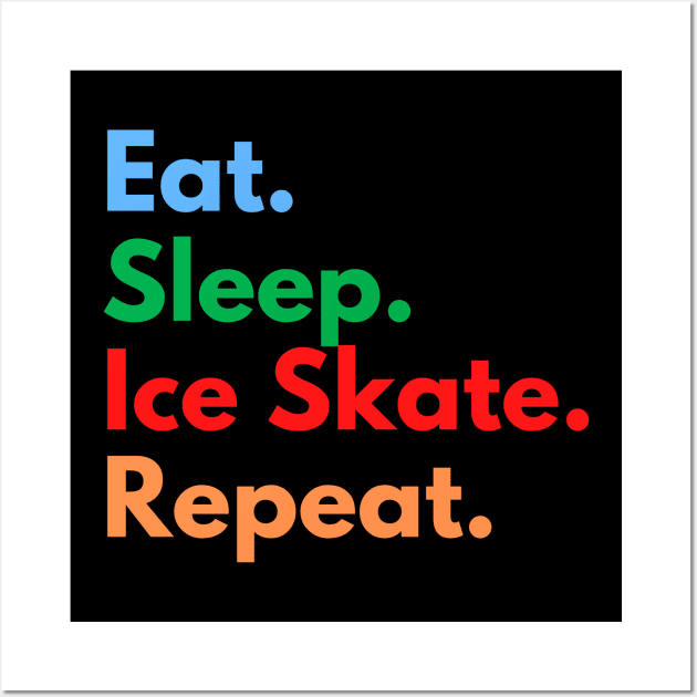 Eat. Sleep. Ice Skate. Repeat. Wall Art by Eat Sleep Repeat